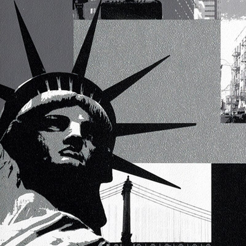 Papier peint TAXI NYC coloris argent