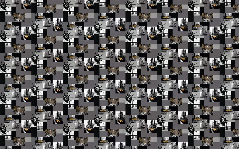 Papier peint TAXI NYC coloris argent