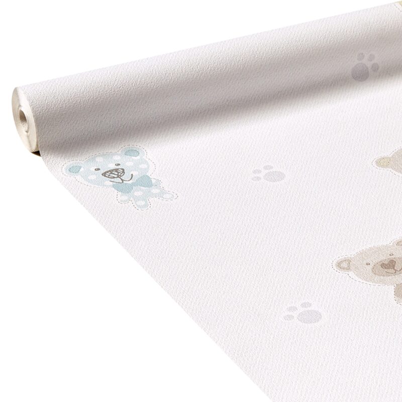 Papier peint HAPPY NOUNOURS coloris blanc