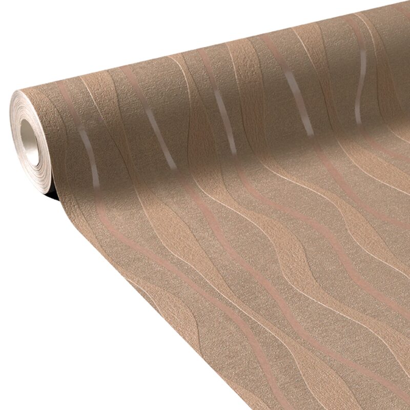 Papier peint vinyle ENTRELAC coloris cappuccino