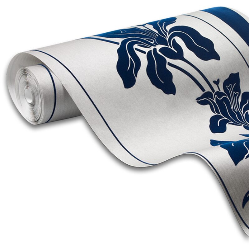 Papier peint intissé floqué VELVETY coloris argent