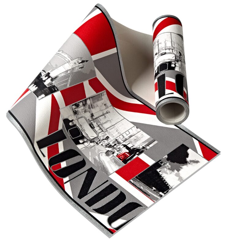 Frise LONDON LIFE coloris rouge coquelicot
