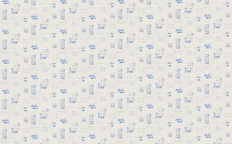 Papier peint vinyle BLUE SEA coloris blanc