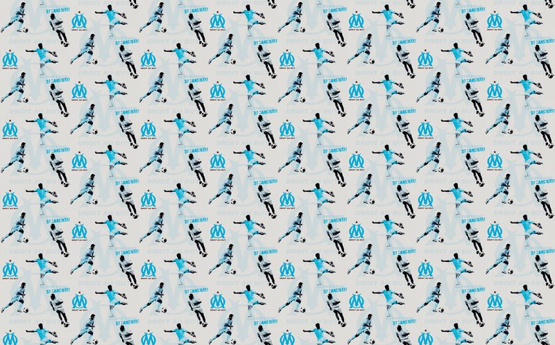 Papier peint OM OLYMPIQUE MARSEILLE coloris blanc