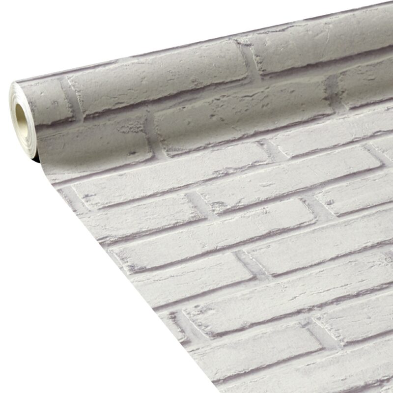 Papier peint vinyle LOFT BRIQUE coloris gris perle