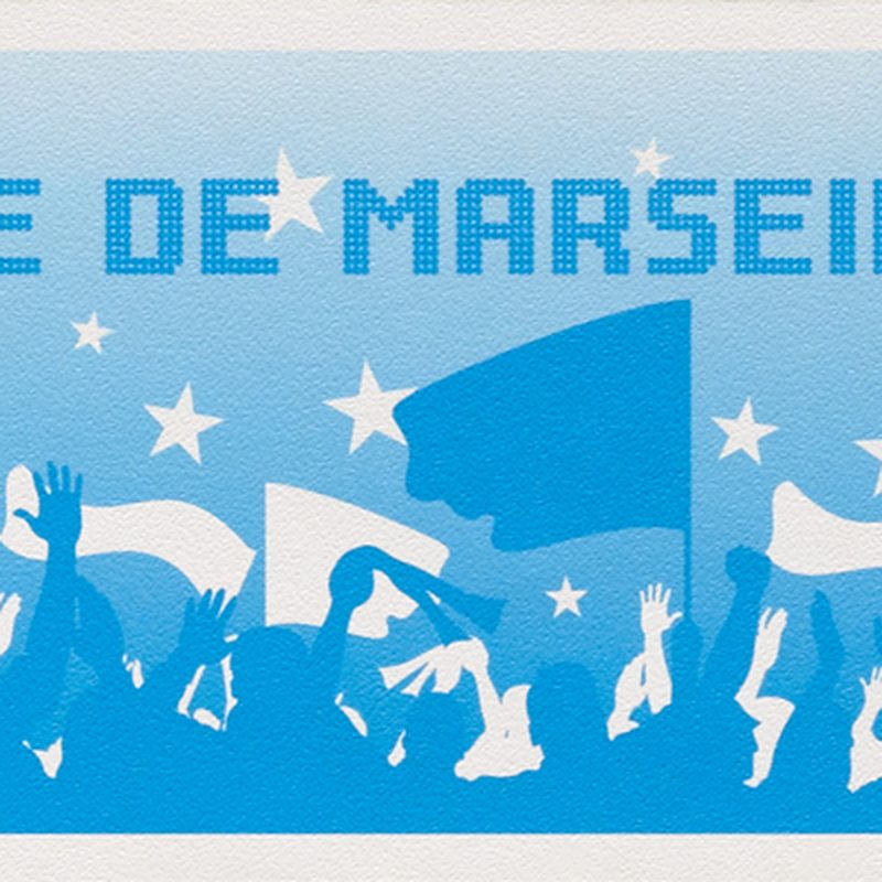 Frise OM OLYMPIQUE MARSEILLE coloris bleu ciel