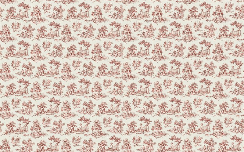 Papier peint intissé TOILE DE JOUY coloris rouge cardinal
