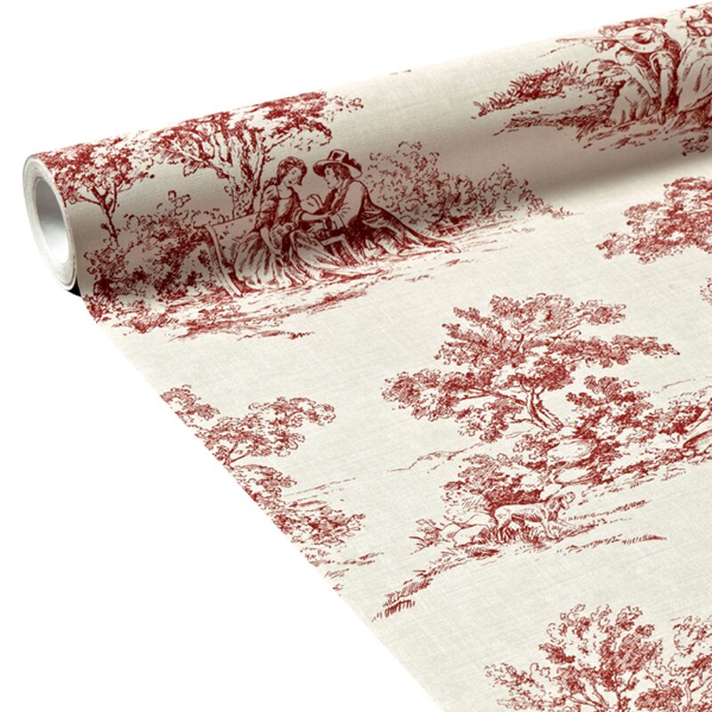 Papier peint intissé TOILE DE JOUY coloris rouge cardinal