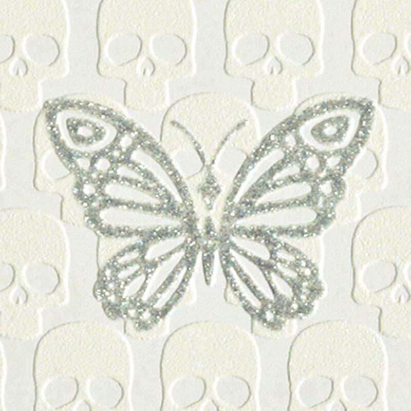Papier peint intissé LITTLE SKULL coloris blanc