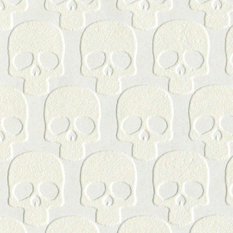 Papier peint intissé LITTLE SKULL coloris blanc