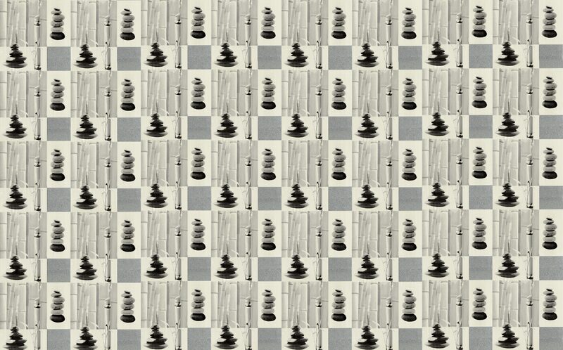 Papier peint vinyle BAMBOU ZEN coloris blanc
