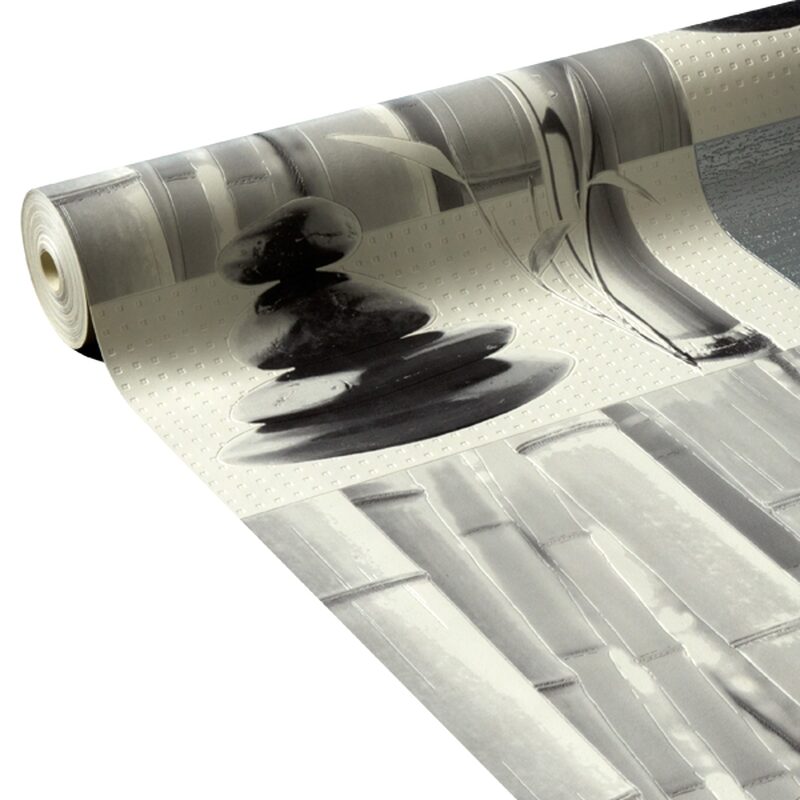 Papier peint vinyle BAMBOU ZEN coloris blanc