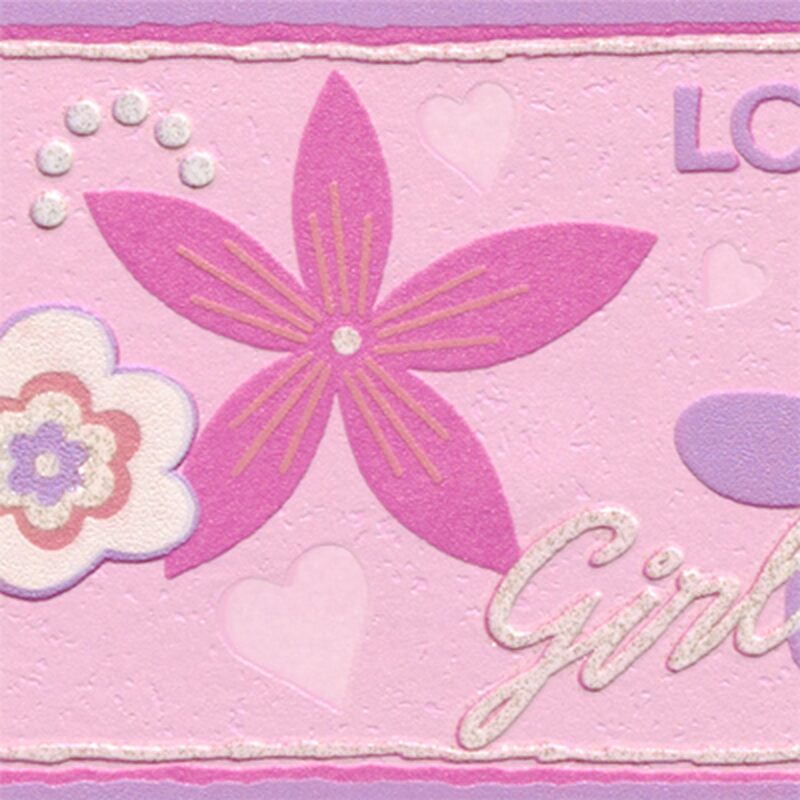 Frise vinyle LOVE GIRLY coloris rose barbapapa