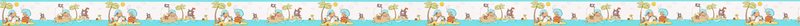 Frise PIRATE SOUS LES TROPIQUES coloris blanc
