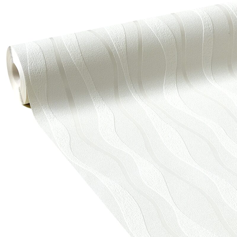 Papier peint vinyle ENTRELAC coloris blanc
