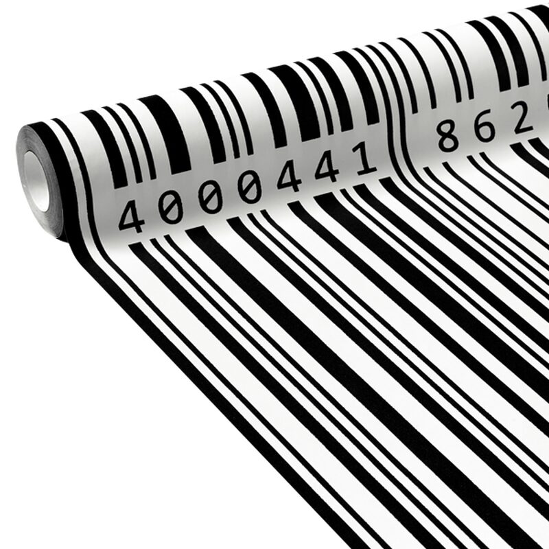 Papier peint intissé CODE BARRES coloris blanc