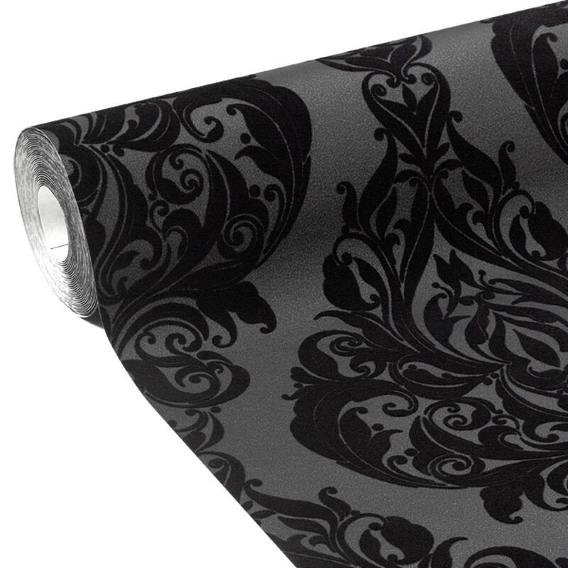 Papier peint intissé floqué KINKY VINTAGE coloris noir