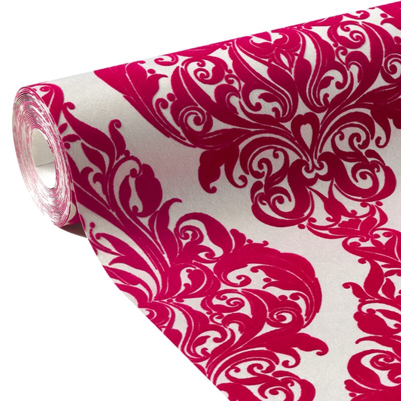 Papier peint intissé floqué KINKY VINTAGE coloris crazy pink