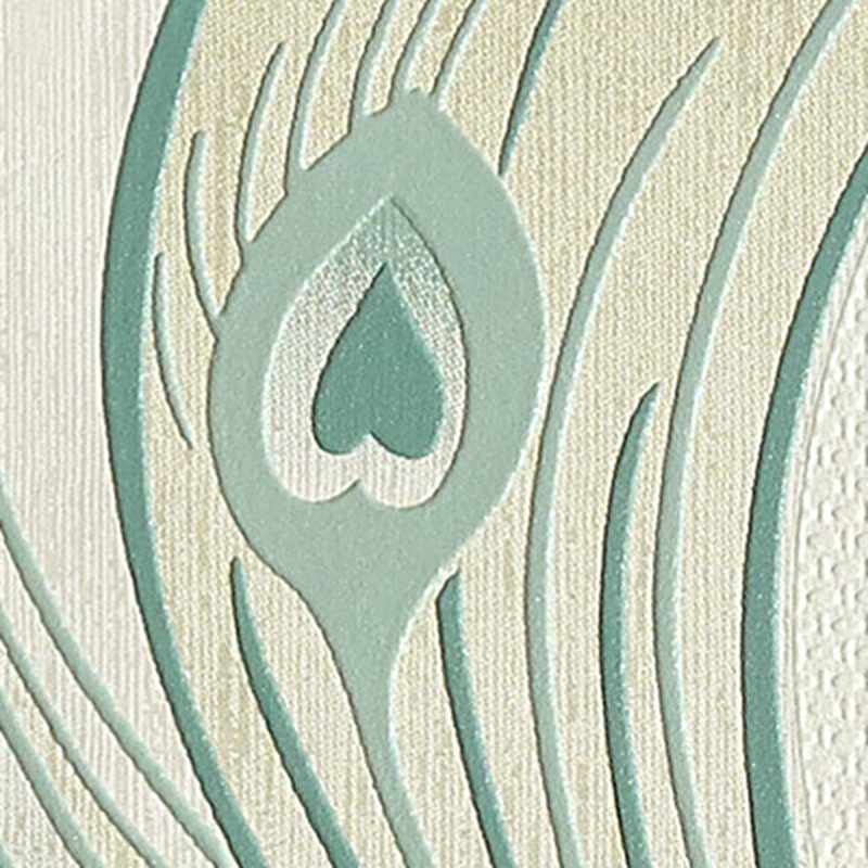 Papier peint vinyle ROYAL PEACOCK coloris vert de gris