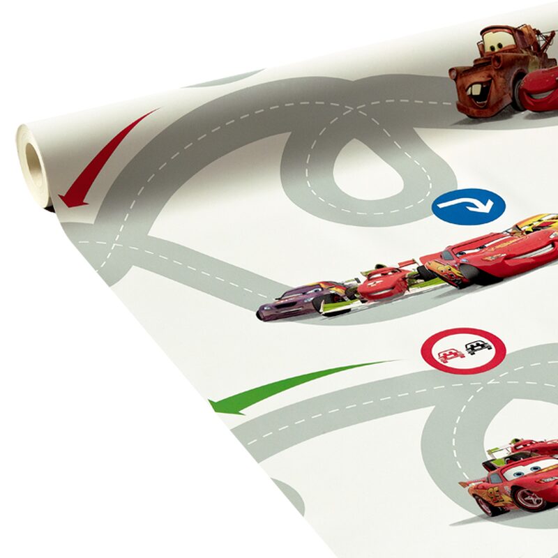 Papier peint CARS CIRCUIT coloris blanc