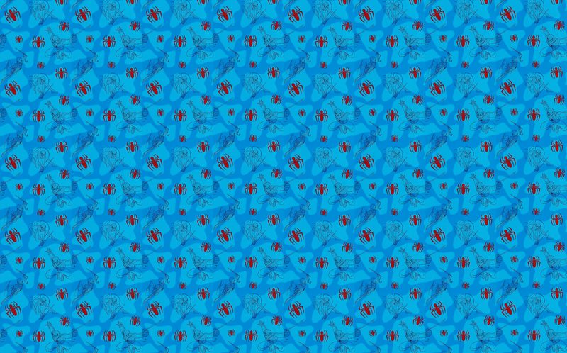 Papier peint BLUE SPIDERMAN coloris bleu électrique