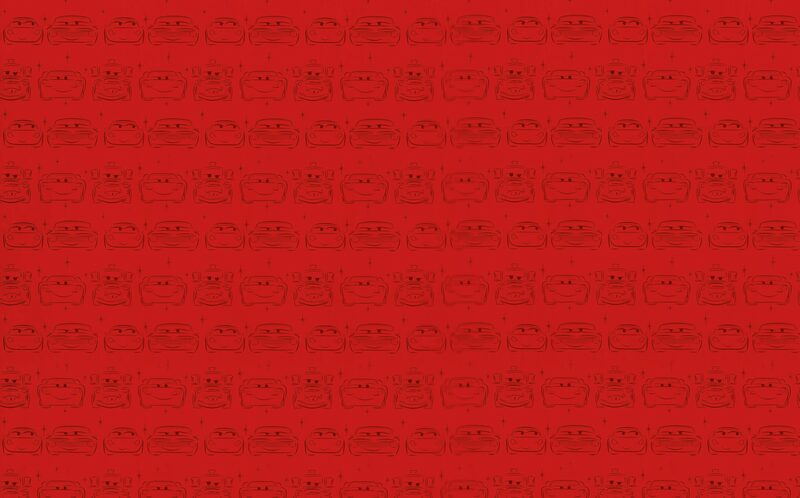 Papier peint RED CARS coloris rouge vif