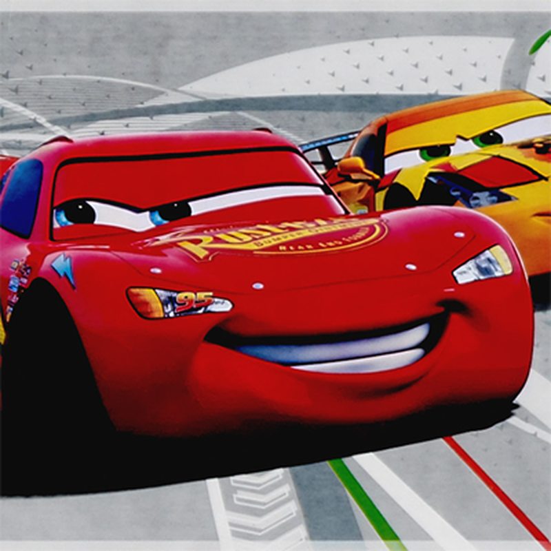 Frise vinyle CARS CIRCUIT coloris gris béton