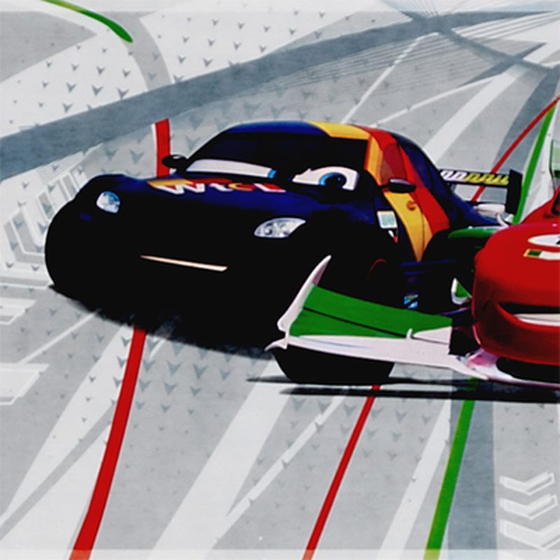 Frise vinyle CARS CIRCUIT coloris gris béton