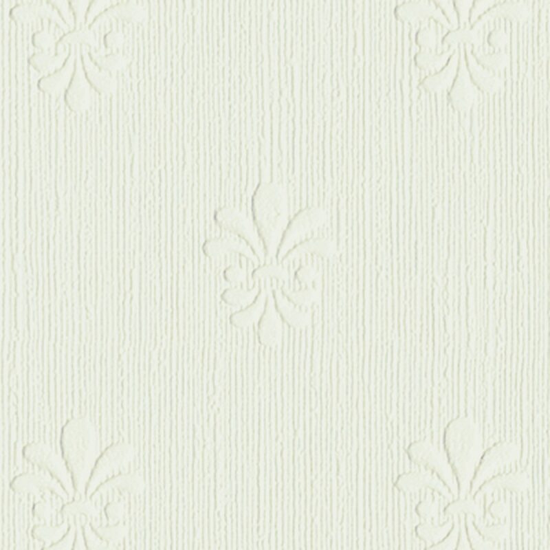 Papier peint à peindre FLEUR DE LYS coloris blanc