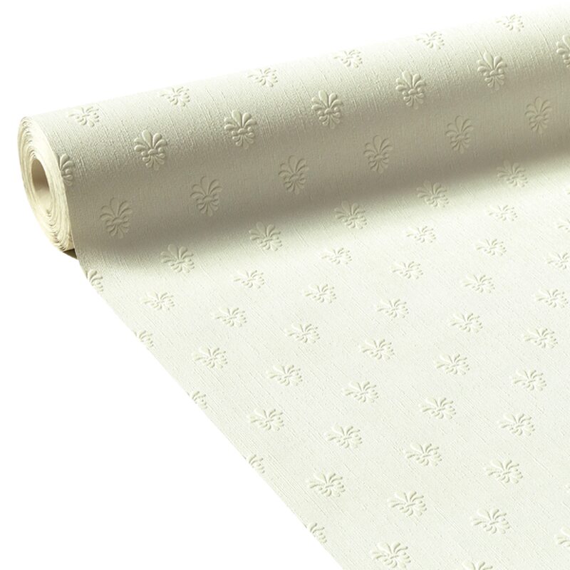 Papier peint à peindre FLEUR DE LYS coloris blanc