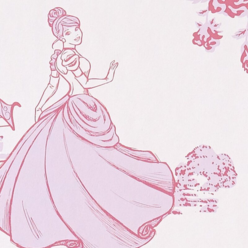 Papier peint TOILE DE PRINCESSE coloris rose dragée