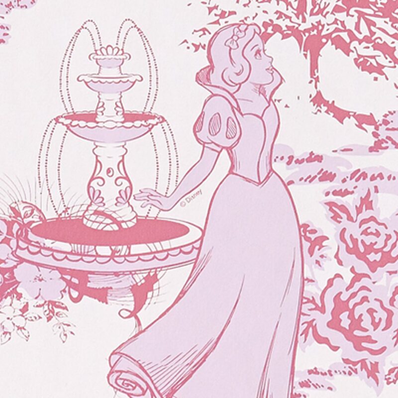 Papier peint TOILE DE PRINCESSE coloris rose dragée