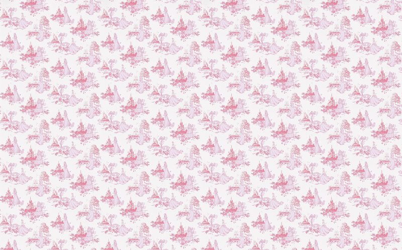Papier peint TOILE DE PRINCESSE coloris rose dragée