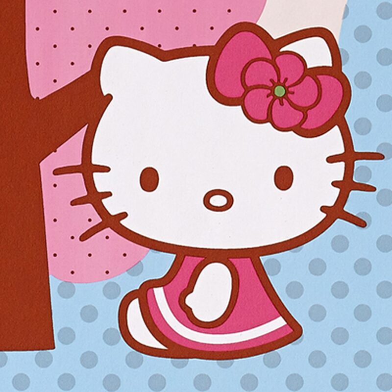 Papier peint SWEETY HELLO KITTY coloris bleu ciel