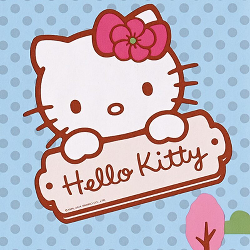 Papier peint SWEETY HELLO KITTY coloris bleu ciel