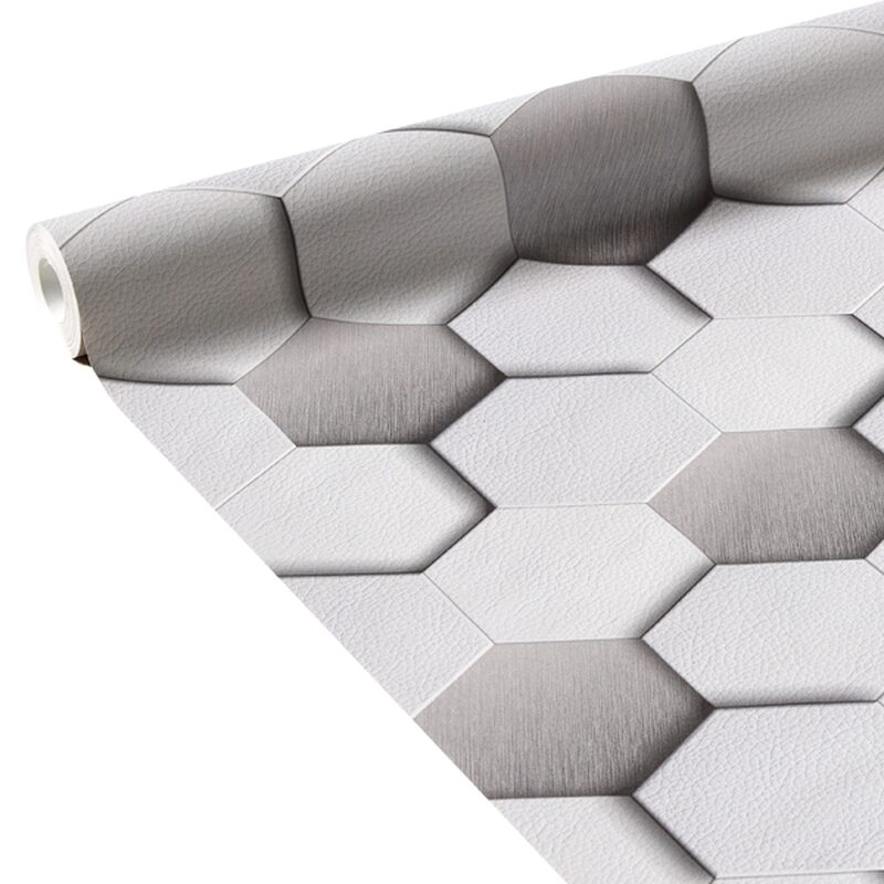 Papier peint intissé HEXACUIR coloris reflet grisé