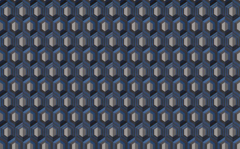 Papier peint intissé HEXAGEO coloris bleu profond