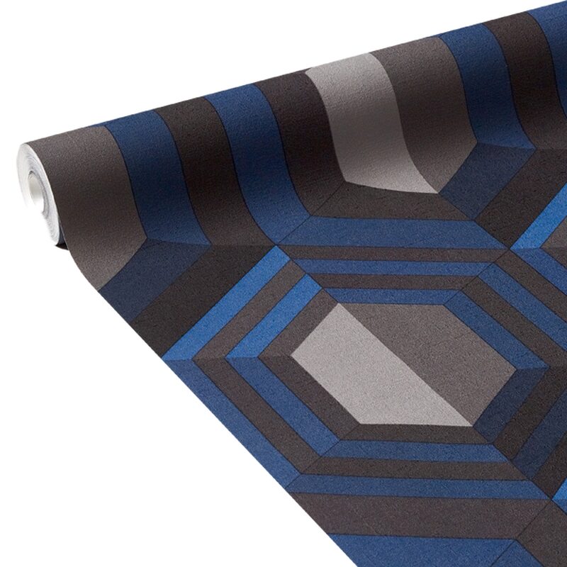 Papier peint intissé HEXAGEO coloris bleu profond
