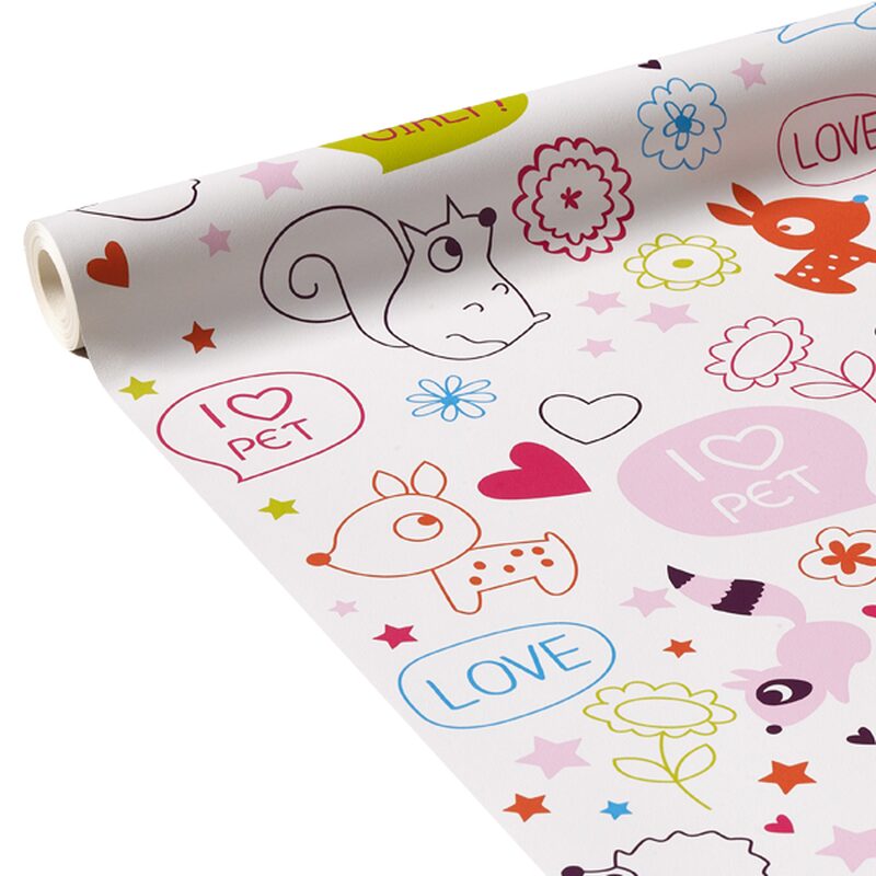 Papier peint PRETTY ANIMAL coloris blanc
