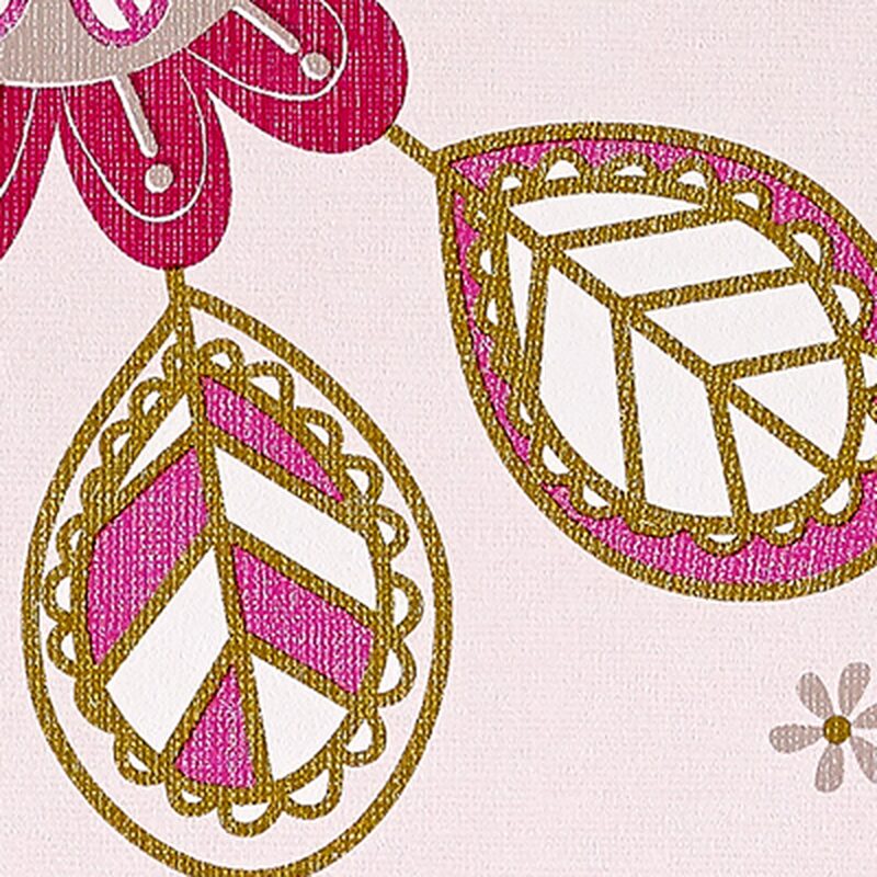 Papier peint FLOWER POWER coloris beige rosé