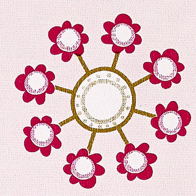 Papier peint FLOWER POWER coloris beige rosé