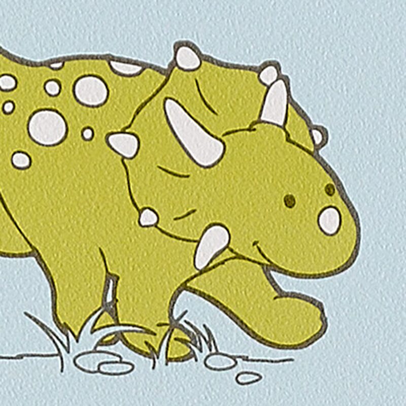 Papier peint DINO coloris bleu aqua
