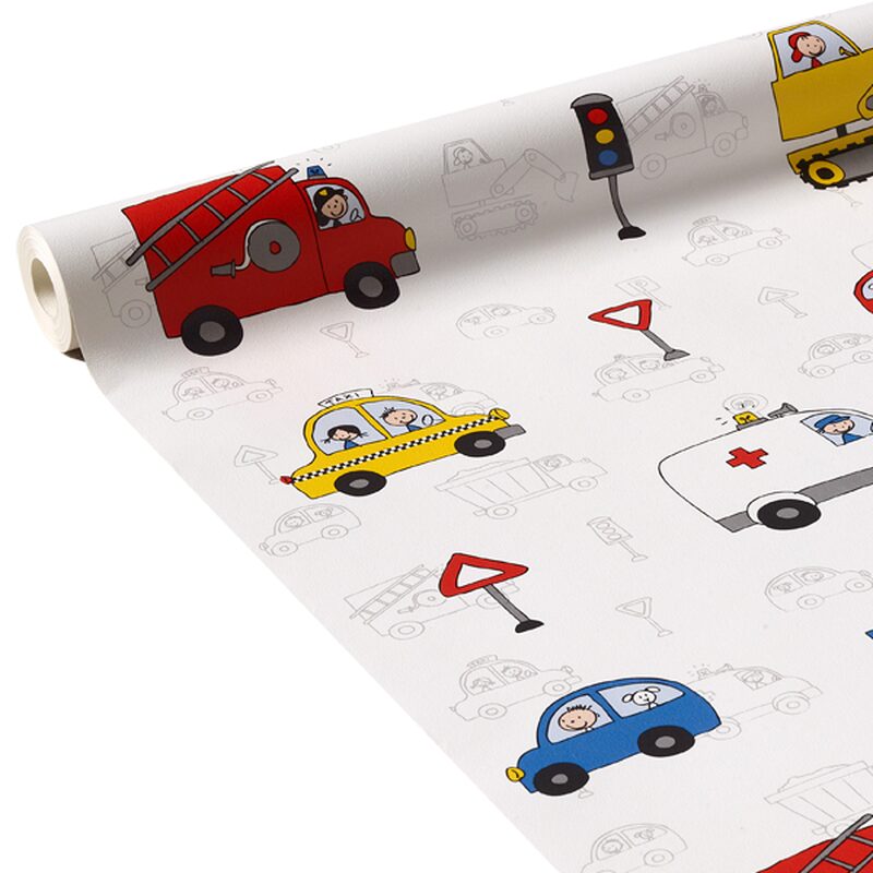 Papier peint PIN PON coloris blanc