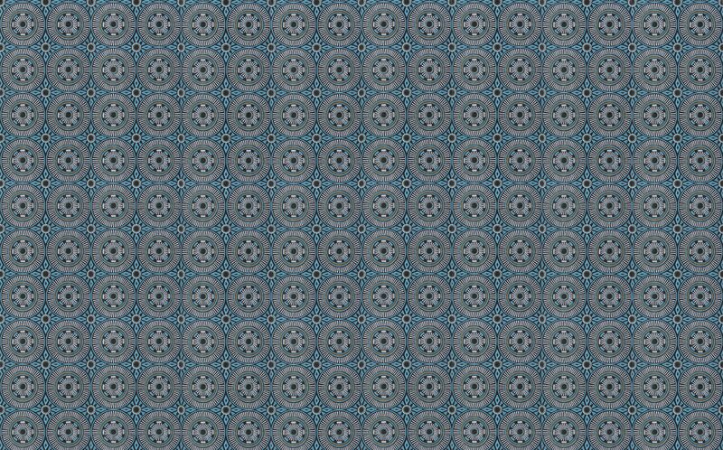 Papier peint vinyle AFRICAN ART coloris bleu turquoise
