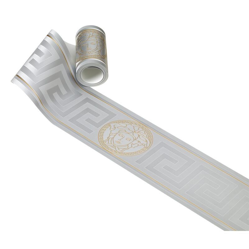 Frise vinyle VERSACE GRECO coloris gris manet