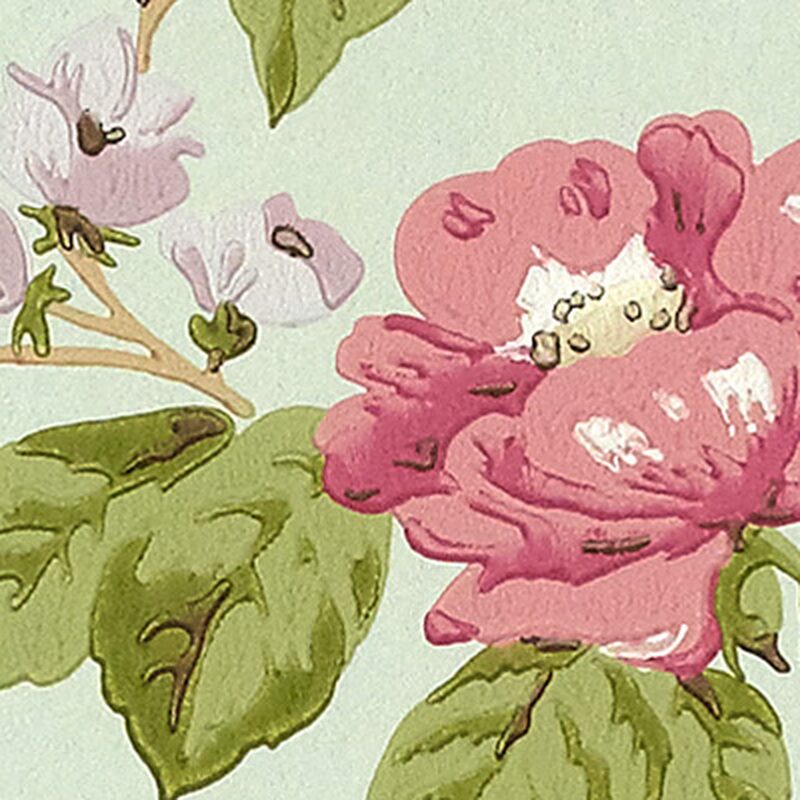 Papier peint intissé COTTAGE GARDEN coloris vert tendre