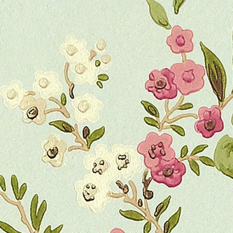Papier peint intissé COTTAGE GARDEN coloris vert tendre
