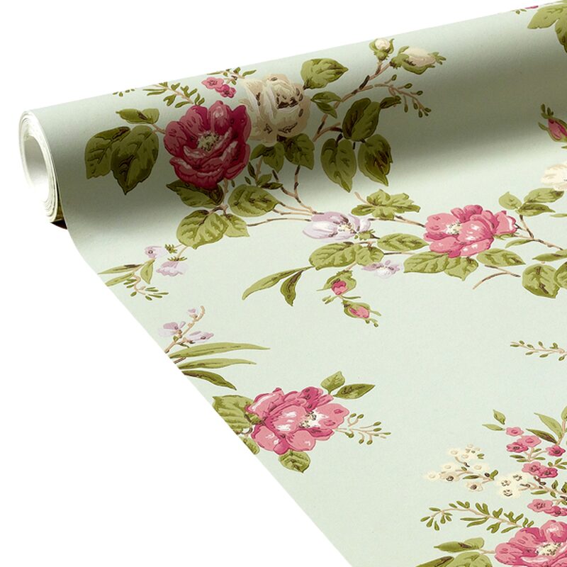 Papier peint intissé COTTAGE GARDEN coloris vert tendre