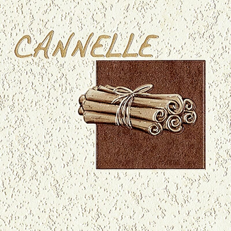 Papier peint vinyle CANNELLE coloris vanille