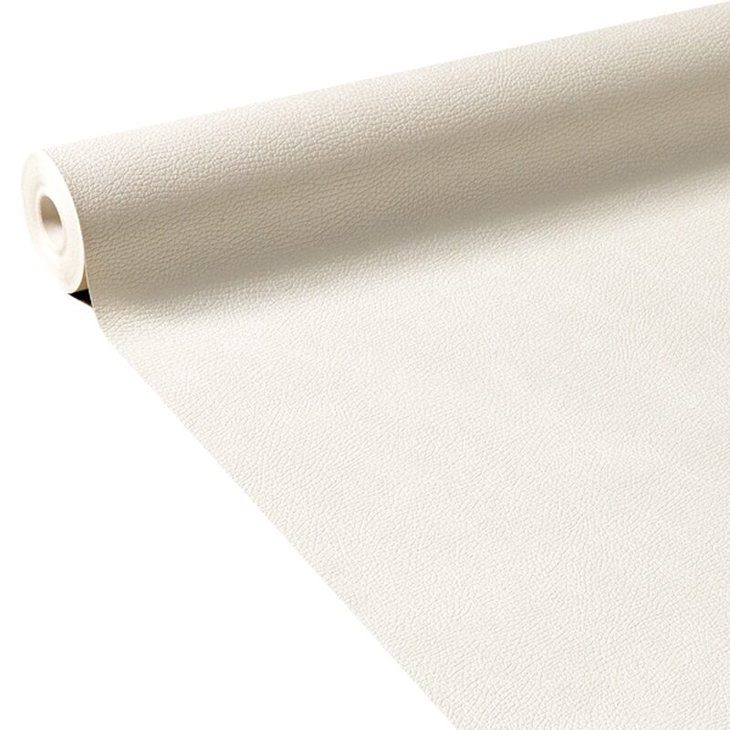 Papier peint intissé CUIR NACRE coloris blanc
